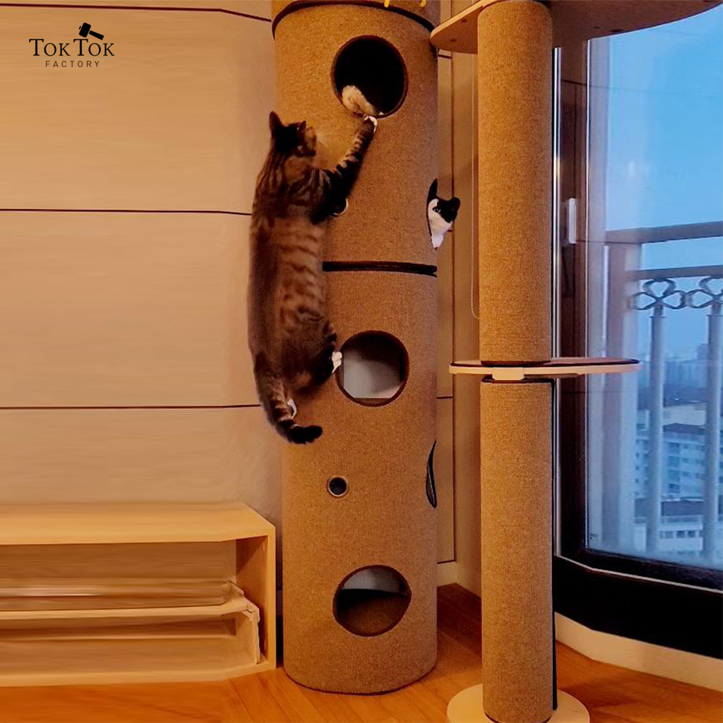 고양이 원통형 전망대 캣타워 - 톡톡팩토리